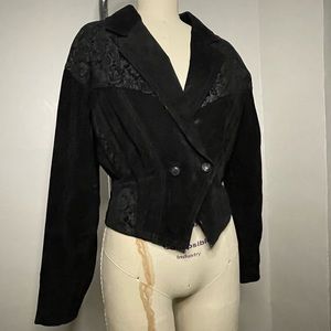 VTG Wilson’s Leather Floral Embossed Cropped Jacket, 80s/90s